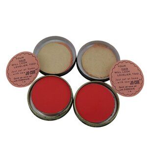 Vintage Oramber Heather Rouge Lot of 2 Pot Face Blush .2oz Makeup Metal Tin